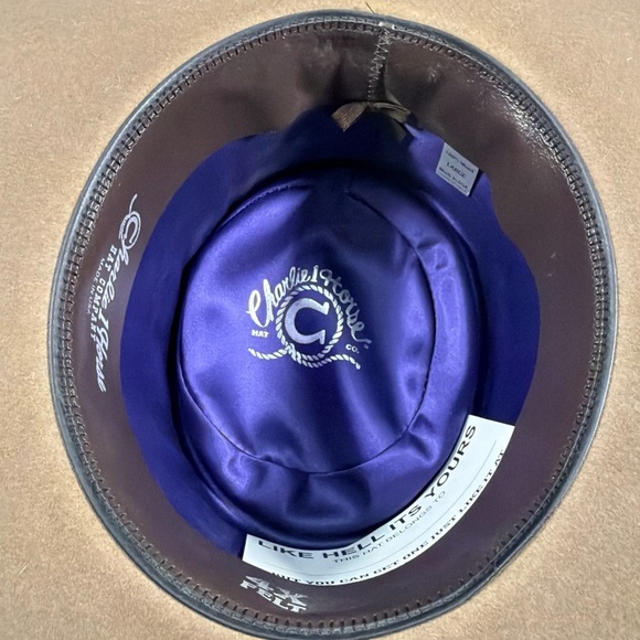 Charlie 1 Horse High Desert Large Pecan Cowboy Hat Wool Felt Conch Shell Belt - Picture 5 of 8